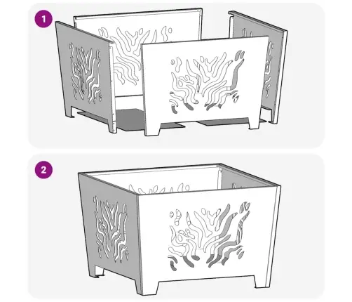 Laužavietė Ruda 60 X 60 X 40 Cm Plienas