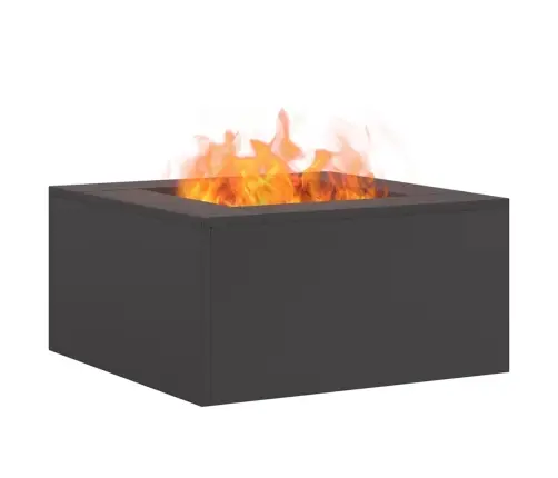 Kvadrātveida Ugunskura Katls Melns 60X60X30 Cm Tērauda Vidaxl