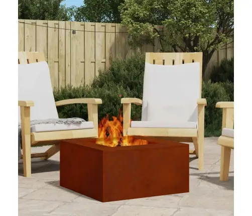 Uguns Bedre Kvadrātveida 60X60X30 Cm Laika Izturīgs Tērauds Vidaxl