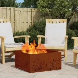 Uguns Bedre Brūna 60 X 60 X 30 Cm Novecināts Tērauds Vidaxl