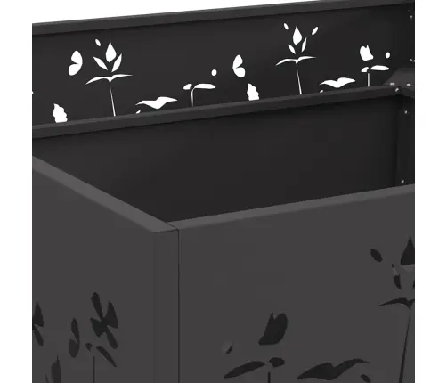 Uguns Bedrīte Kvadrātveida Melns 80X80X30 Cm Tērauds Vidaxl