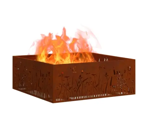 Uguns Bedre Kvadrātveida 80X80X30 Cm Laika Izturīgs Tērauds Vidaxl