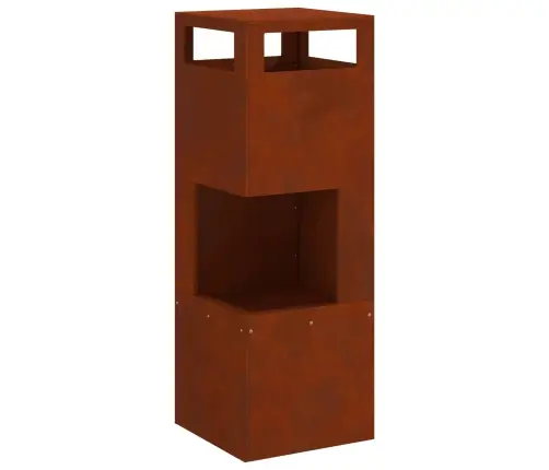 Uguns Bedrīte Kvadrātveida 35X35X100 Cm Izturīgs Tērauds Vidaxl