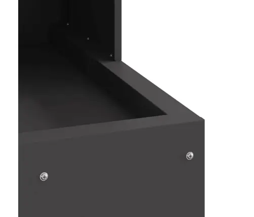 Uguns Bedres Melnā Krāsā 50X50X100 Cm Tērauds Vidaxl