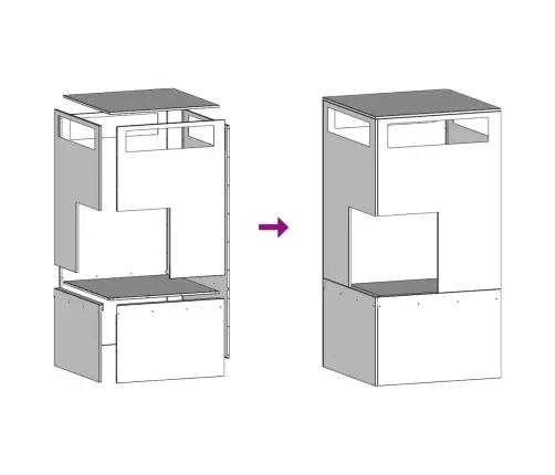 Uguns Bedres Melnā Krāsā 50X50X100 Cm Tērauds Vidaxl
