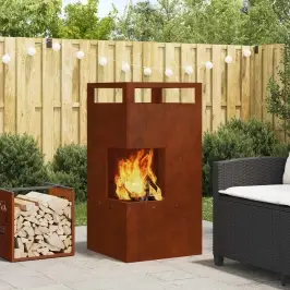 Uguns Bedre Brūna 50 X 50 X 100 Cm Tērauds Vidaxl