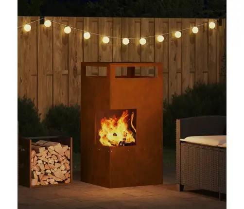 Uguns Bedre 50X50X100 Cm Laika Izturīga Tērauda Vidaxl