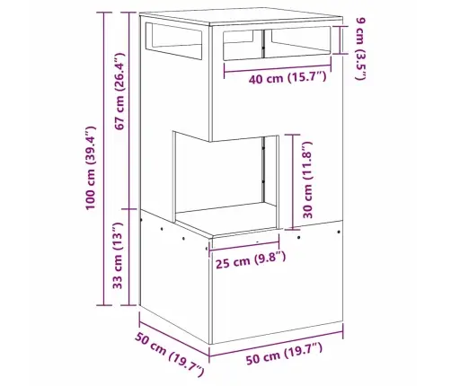 Uguns Bedre 50X50X100 Cm Laika Izturīga Tērauda Vidaxl