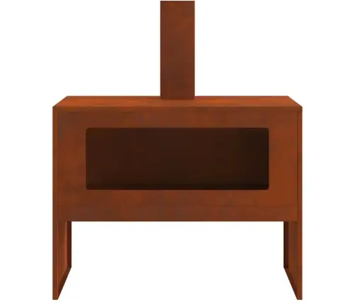 Uguns Atvere Ar Skursteni 80X50X96 Cm Novecināts Tērauds Vidaxl