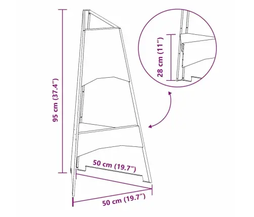 Uguns Bedre Piramīda Melna 50X45X95 Cm Tērauds Vidaxl
