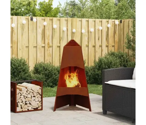 Uguns Bedre Piramīda 50X45X95 Cm Gaisa Tērauds Vidaxl