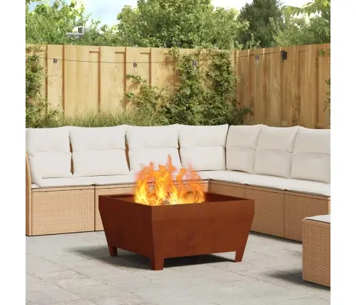 Uguns Bedre Kvadrātveida 80X80X43 Cm Laika Izturīgs Tērauds Vidaxl