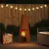 Uguns Bedre Ar Malkas Uzglabāšanu 35X35X100 Cm, Novecināts Tērauds. Vidaxl