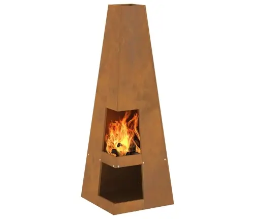 Uguns Bedre Ar Malkas Uzglabāšanu 35X35X100 Cm, Novecināts Tērauds. Vidaxl