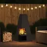 Uguns Bedre Ar Malkas Glabāšanu - Melns 50 X 50 X 100 Cm - Tērauds Vidaxl