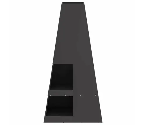Uguns Bedre Ar Malkas Glabāšanu - Melns 50 X 50 X 100 Cm - Tērauds Vidaxl