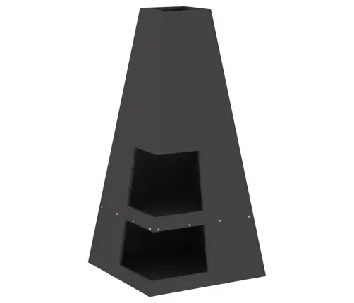 Uguns Bedre Ar Malkas Glabāšanu - Melns 50 X 50 X 100 Cm - Tērauds Vidaxl