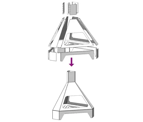 Ugunskura Bedre Ar Kamīnu Melna 50X43X52 Cm Tērauds Vidaxl