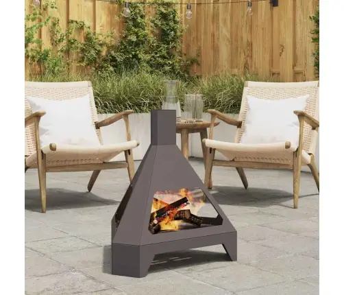 Ugunskura Bedre Ar Kamīnu Melna 50X43X52 Cm Tērauds Vidaxl