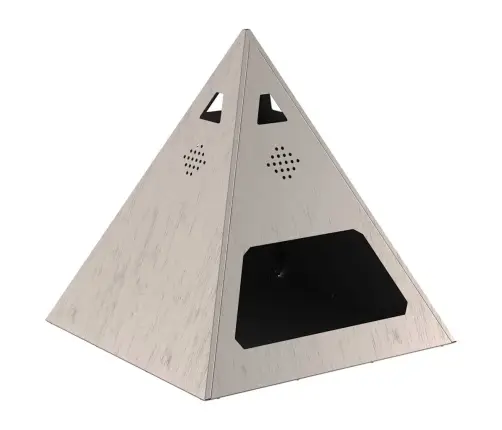 Uguns Bedrīte Piramīdas Formā 50X50X51 Cm Nodalīšanas Tērauds Vidaxl