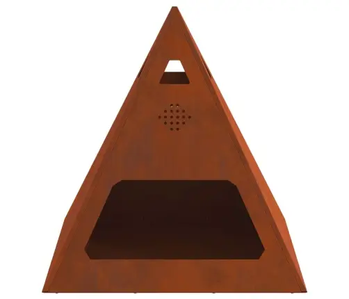 Uguns Bedrīte Piramīdas Formā 50X50X51 Cm Nodalīšanas Tērauds Vidaxl