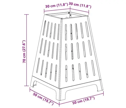 Laužavietė Juoda 50 X 50 X 70 Cm Šaltai Valcuotas Plienas