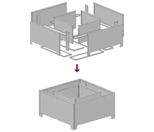 Ugunsgrēks Kvadrātveida 60X60X30 Cm Izturīgais Tērauds Vidaxl
