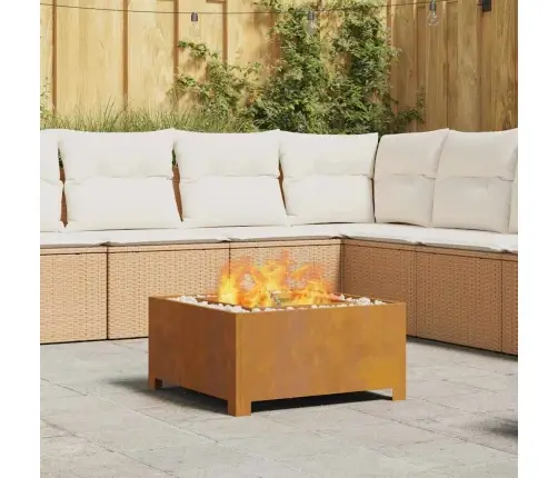 Ugunsgrēks Kvadrātveida 60X60X30 Cm Izturīgais Tērauds Vidaxl