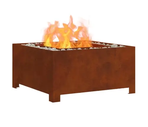 Ugunsgrēks Kvadrātveida 60X60X30 Cm Izturīgais Tērauds Vidaxl