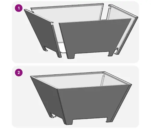 Ugunsbedre Kvadrātveida Melnā 60X60X30 Cm Tērauds Vidaxl