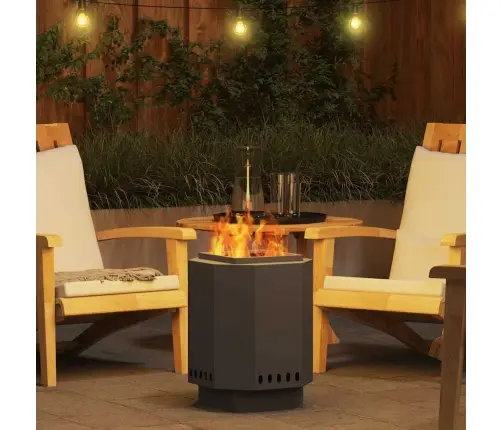 Melnais Bez Dūmu Ugunskurs 38X38X51 Cm No Tērauda Vidaxl