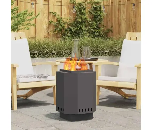 Melnais Bez Dūmu Ugunskurs 38X38X51 Cm No Tērauda Vidaxl