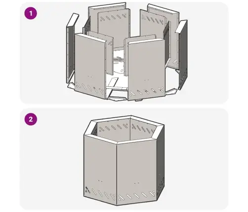 Bezsmidzinātu Ugunskuru Sešstūrains Melns 58X58X51 Cm Tērauds Vidaxl