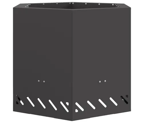 Bezsmidzinātu Ugunskuru Sešstūrains Melns 58X58X51 Cm Tērauds Vidaxl