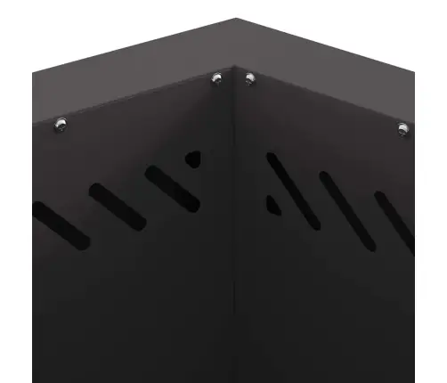 Bez Dūmiem Ugunskurs Sešstūrains Melns 48X48X51 Cm Tērauds Vidaxl