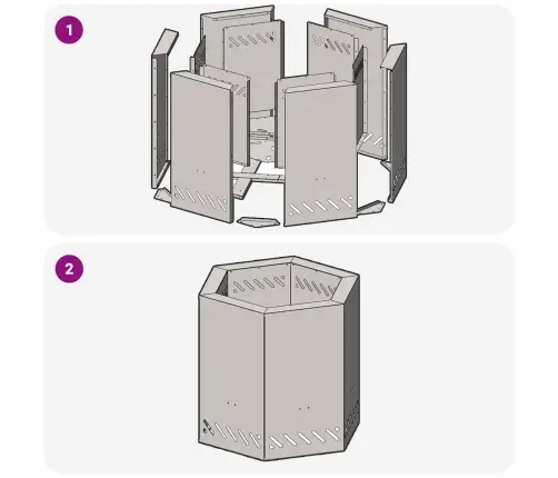 Bez Dūmiem Ugunskurs Sešstūrains Melns 48X48X51 Cm Tērauds Vidaxl