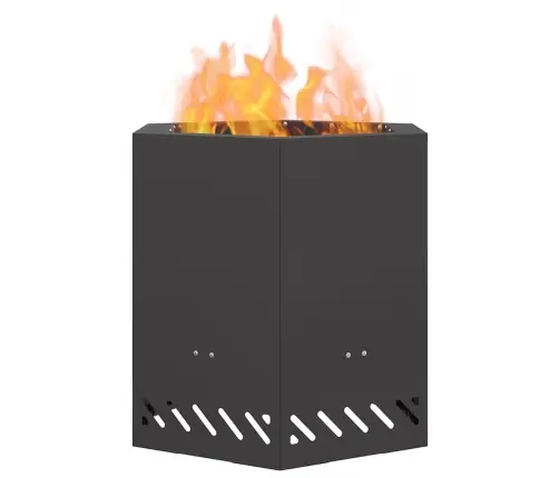 Bez Dūmiem Ugunskurs Sešstūrains Melns 48X48X51 Cm Tērauds Vidaxl