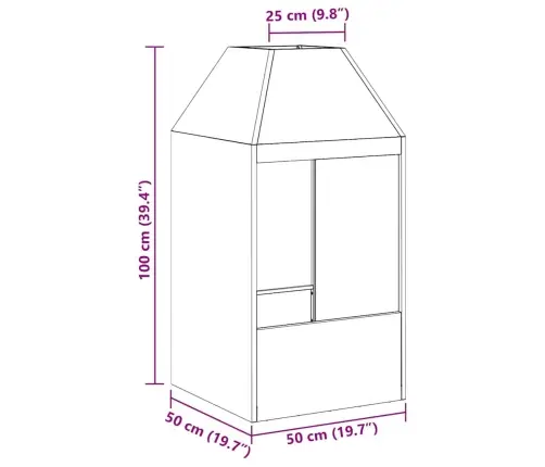 Lõkkekoht Must 50 X 50 X 100 Cm Teras