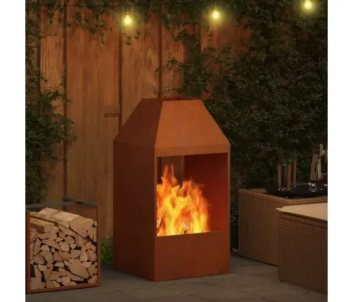 Uguns Bedre 50X50X100 Cm Izturīgs Tērauds Vidaxl