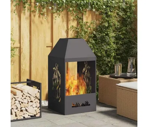 Uguns Bedre Melna 50X50X100 Cm Tērauds Vidaxl