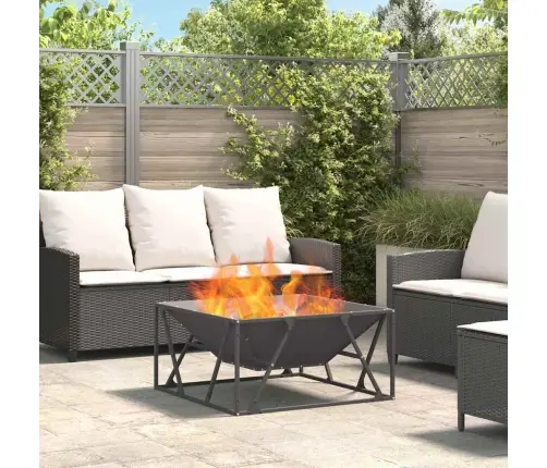 Ugunskurs Kvadrāts Melns 80X80X40 Cm Tērauds Vidaxl