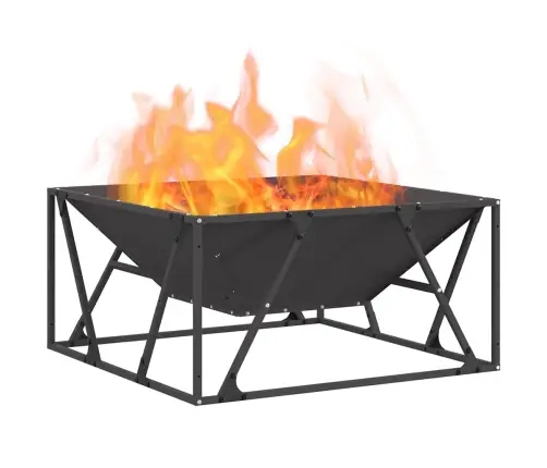 Ugunskurs Kvadrāts Melns 80X80X40 Cm Tērauds Vidaxl