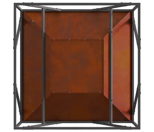 Uguns Bedre Kvadrātveida 80X80X40 Cm Laika Izturīga Tērauda Vidaxl