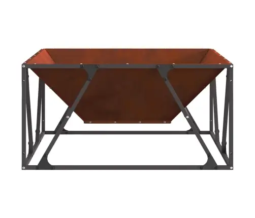 Uguns Bedre Kvadrātveida 80X80X40 Cm Laika Izturīga Tērauda Vidaxl