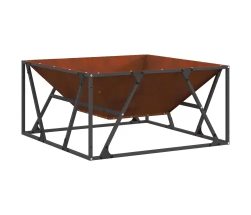 Uguns Bedre Kvadrātveida 80X80X40 Cm Laika Izturīga Tērauda Vidaxl