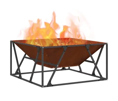 Uguns Bedre Kvadrātveida 80X80X40 Cm Laika Izturīga Tērauda Vidaxl