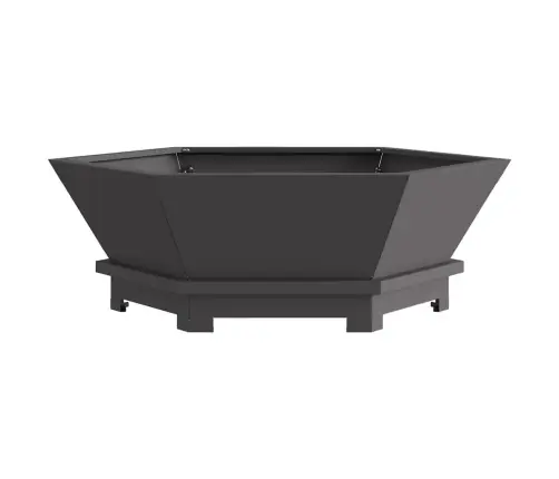 Uguns Bedre Sešstūra Melna 75X75X28 Cm Tērauds Vidaxl