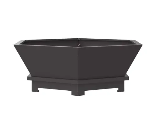 Uguns Bedre Sešstūra Melna 75X75X28 Cm Tērauds Vidaxl