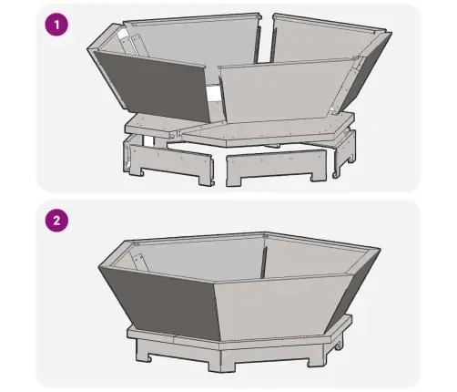 Ugunsbedre Sešstūraina 75X75X28 Cm Laika Izturīga Tērauda Vidaxl