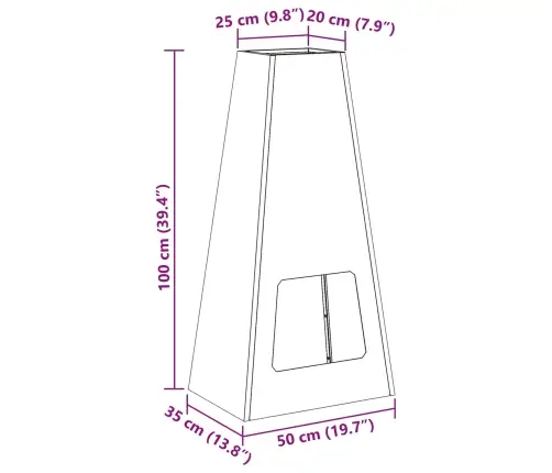 Ugunsbedre 50X35X100 Cm Laika Izturīgs Tērauds Vidaxl